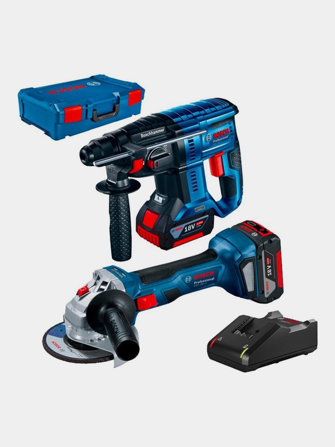 Набор аккумуляторного инструмента Bosch GBH180 + GWS180LI 2x4.0Ah 0615990N05